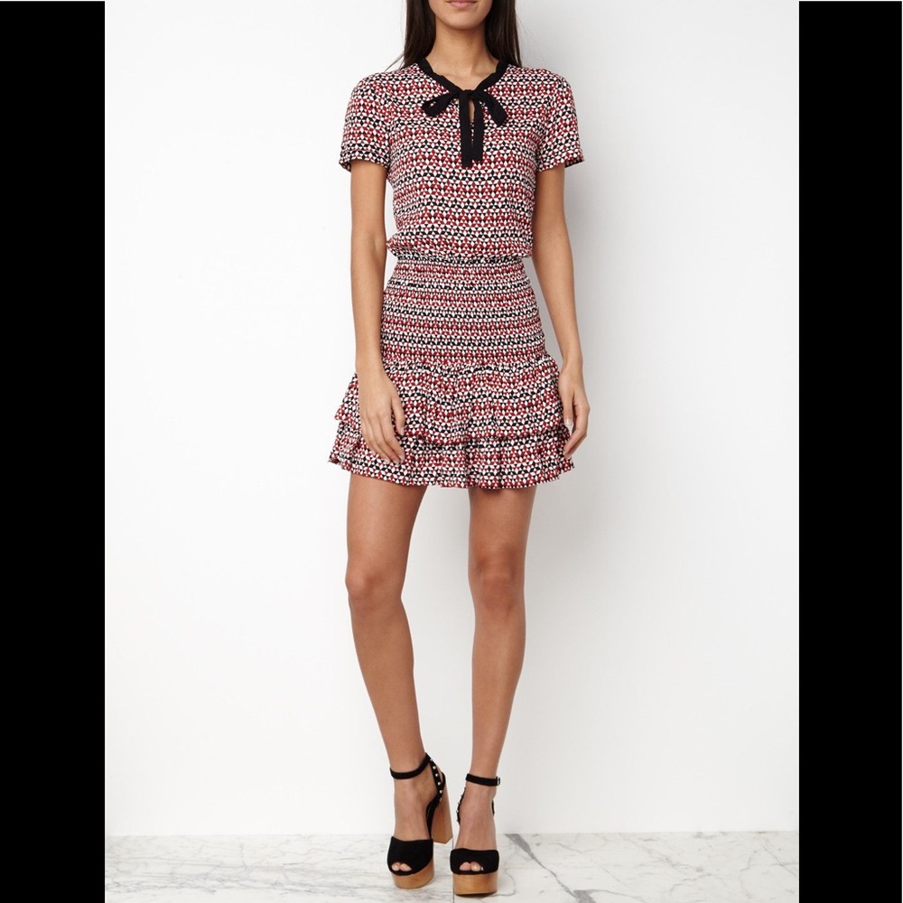 Maje Ralao printed ruffle dress (size 1)